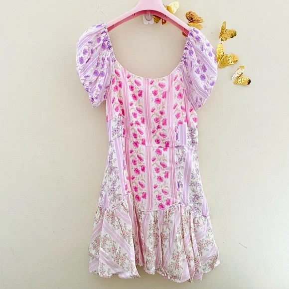 NWT: LOVESHACKFANCY | Amini Floral Mini Dress Size 10 - Picture 2 of 12